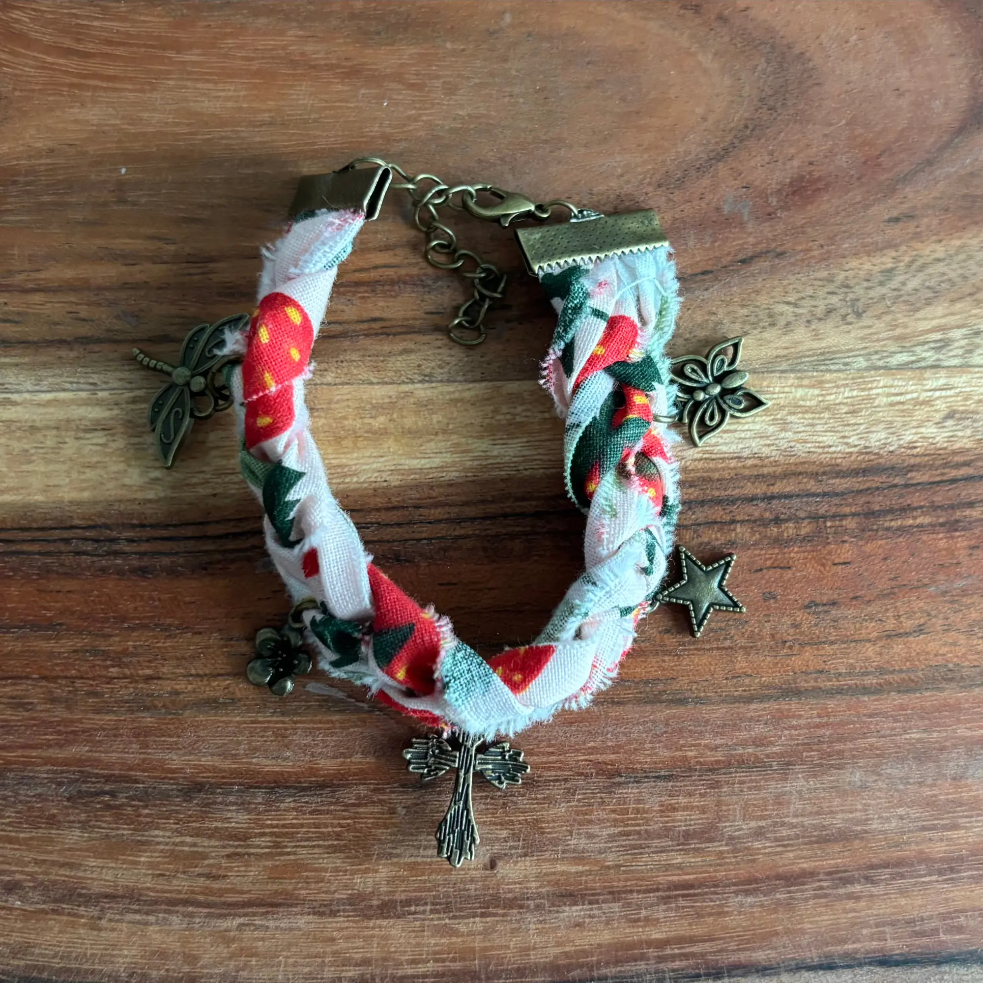 Garden of Eden Fabric Charm Bracelet