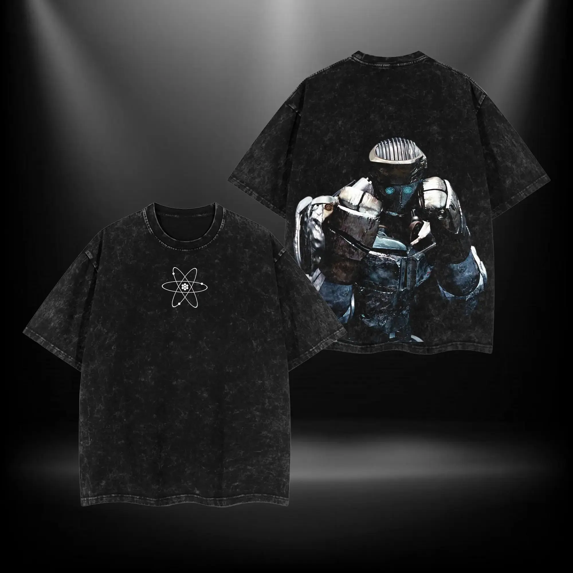 Atom - Real Steel Menswear Gift for movie fans Top Apparel Classic Oversized Seamless Simple Straight Man designer shirts Men's Regular Fit Floral Print Tee