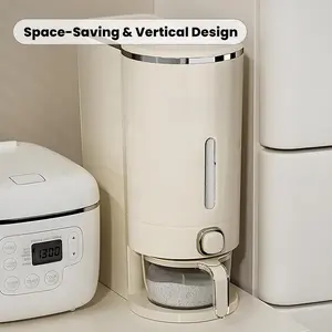 insect-proof airtight Rice Dispenser with Measuring Cups - Moisture-Resistant Plastic,  Utensils Smooth,High Capacity,Grain Storage Container for Soybeans, Corn & Cereals,cat food,dog food,suitable for kitchen,Innovative Design