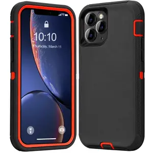 Fin For iPhone Series Luxury 3in1 Armor CASE for IPhone 16 15 14 13 12 11 Pro Max XS XR Plus Shockproof Soft Bumpers Protective Hard Cover