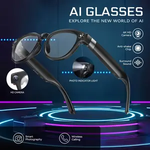 Super AI Smart Glasses  8MP HD Camera, 4k Photos, 1080P Video, AI Real-Time Translation, Bluetooth Audio, Hands-Free Video Recorder for Travel, Sports, Multifunctional with Voice Assistant , wireless, wearable, sleek design,Photochromic Lenses