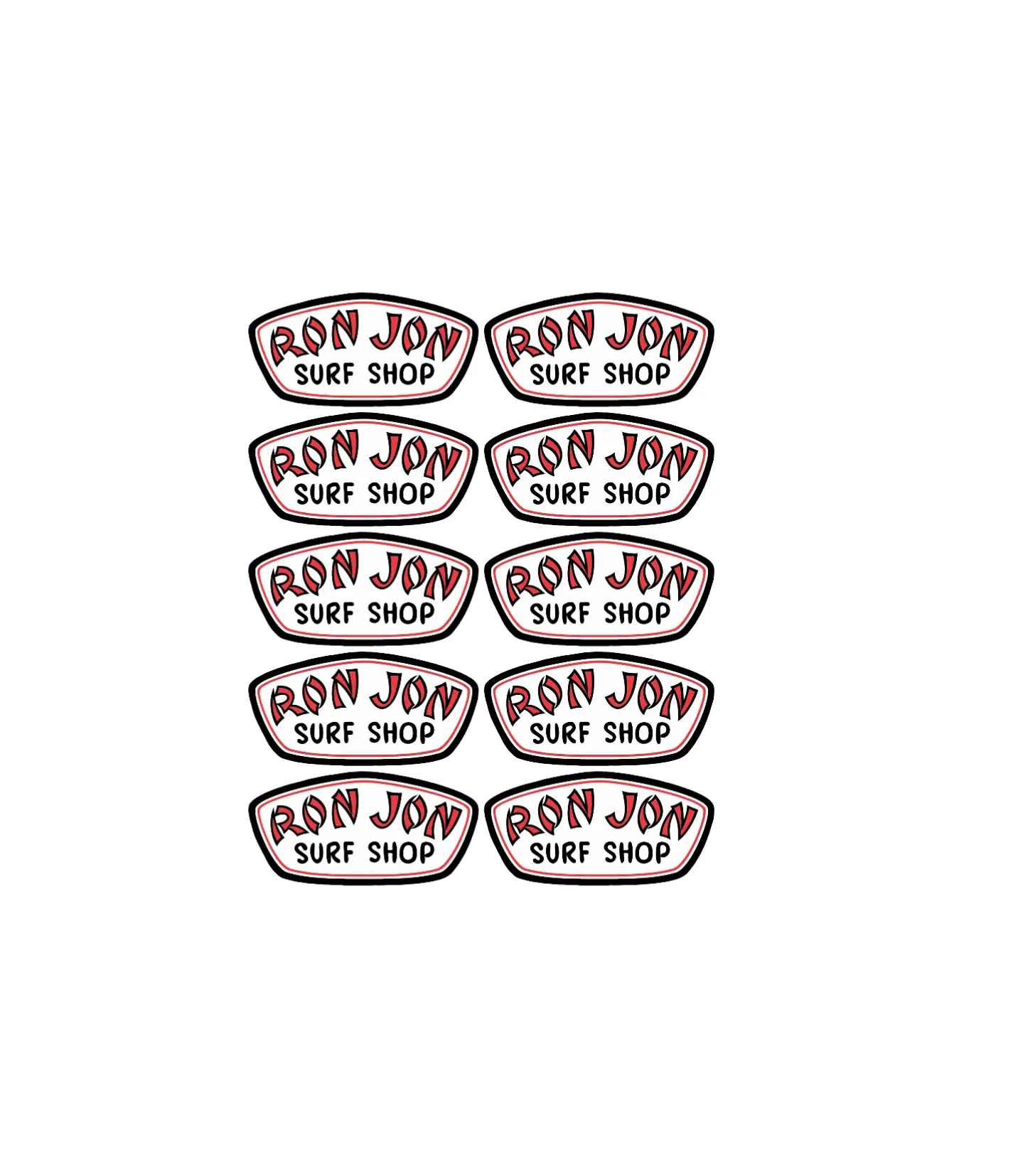 RON JON SURF SHOP LAMINATED VINYL STICKERS