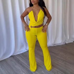 Women's Sleeveless Hollow Halter Neck Bodycon Overalls - Fashionable, Stylish, Sexy 1-Piece Jumpsuit with Perfect Fit, Summer Clubbing Clothes