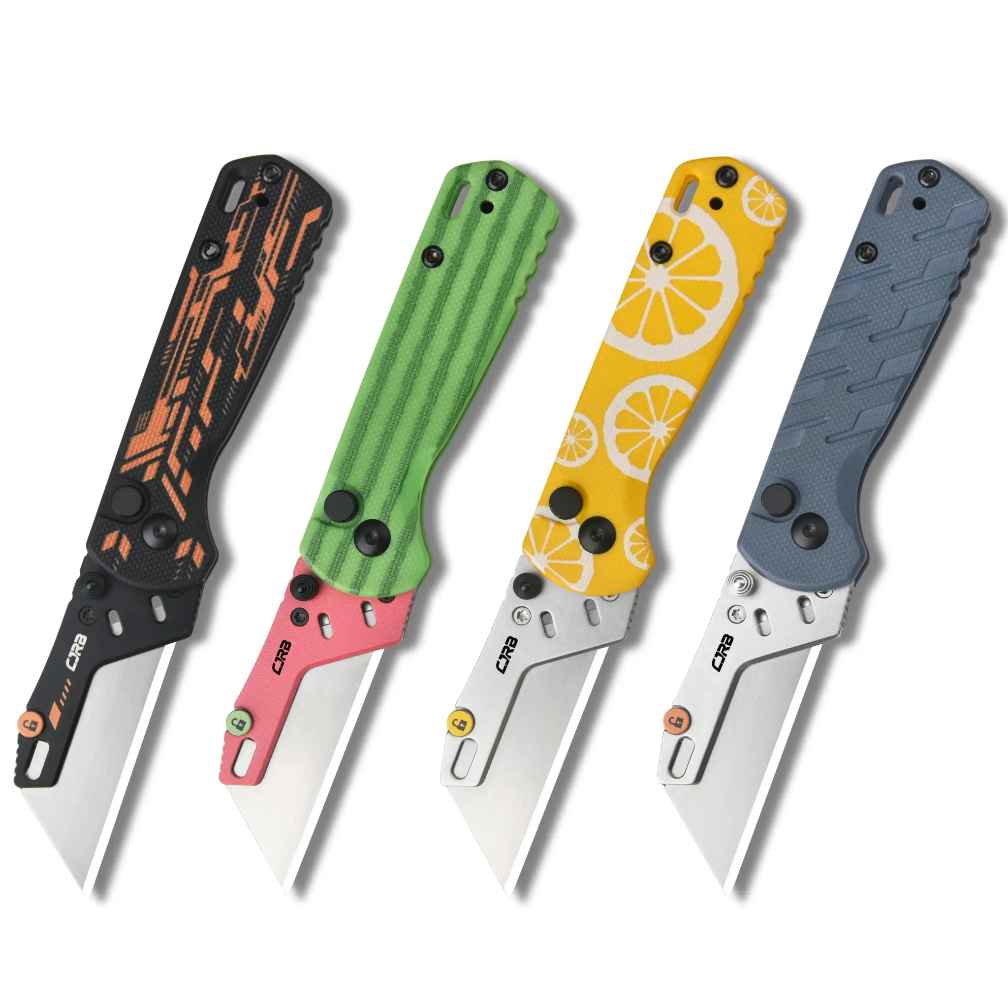 CJRB Boxer Folding Utility Knife, Quick Change Blade, Button Lock EDC Pocket Knife with G10 Handle, Mutitool Pocket Knife Includes 10PCS Total Blades for Everyday carry, Outdoor Camping and reusable foldable tool, lightweight tools, survival gear fathersd
