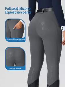 Women's Equestrian Pants with Side Pockets, Non-Slip Durable Riding Tights, High Elasticity Quick-Dry Breathable, Summer Training Gear, Athletic Training Apparel, Workout Clothes Women