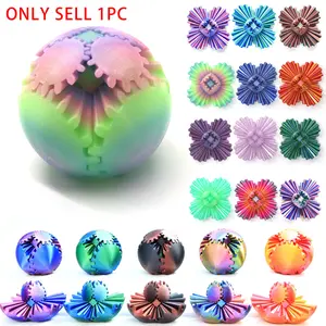 Cool 3D Printed Gear Ball, Rotating Stress Relief Toy, Anxiety Reliever, Multiple Colors, Fun Decorative Ornament, Perfect Gift for Parties, Stress Relief Decoration