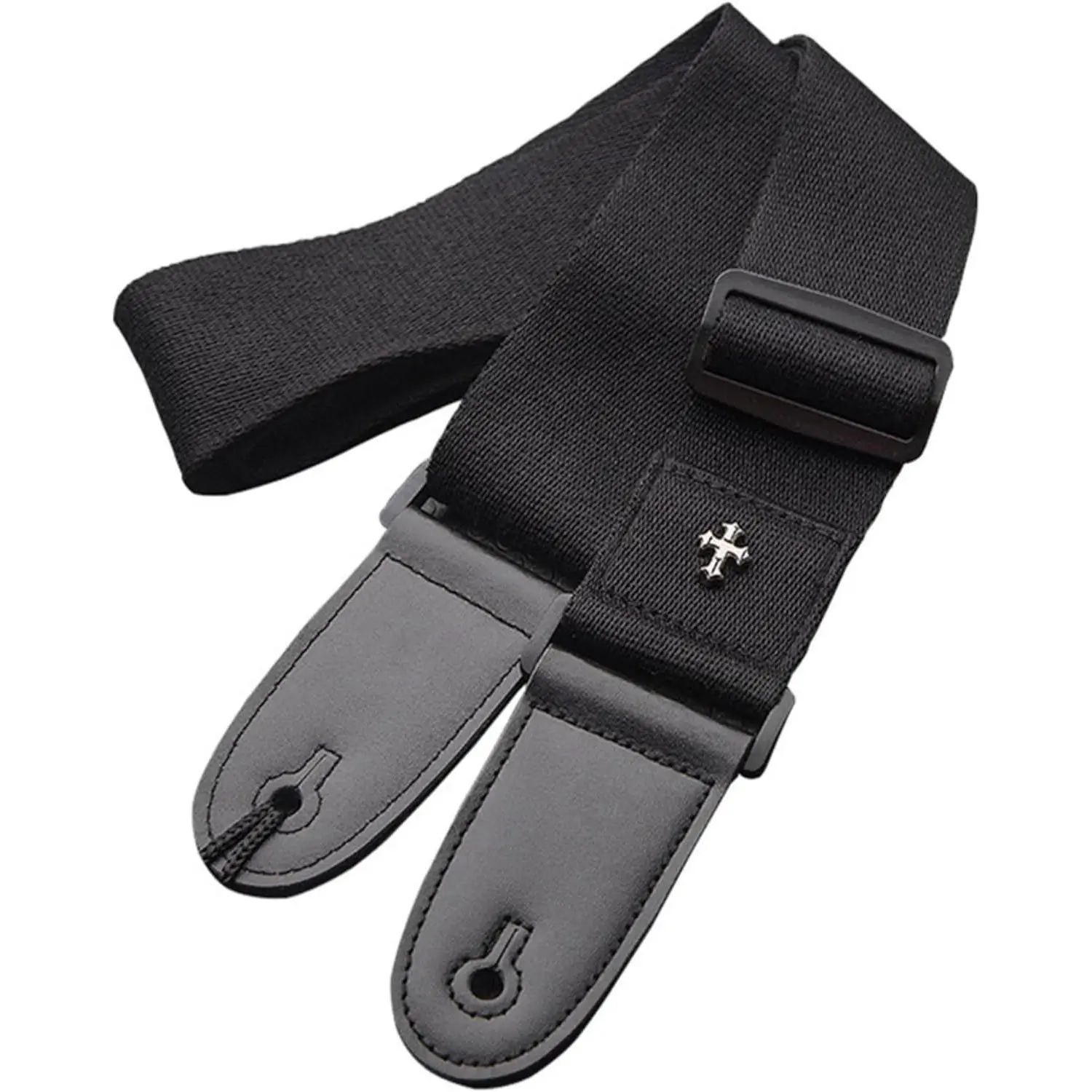 Adjustable Guitar Straps with Woven Design, Leather Ends, and Pick Pocket for Acoustic and Electric Bass Guitars, Simple, Leather End Grip, With Pick Pocket