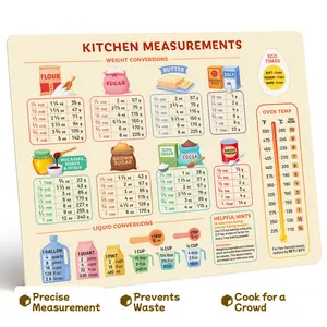 Levain & Co Kitchen Conversion Chart Magnet - Horizontal & Vertical Options - Vintage Useful Gadgets for Easier Cooking & Baking - Cute Kitchen Accessories & Gifts for Bakers