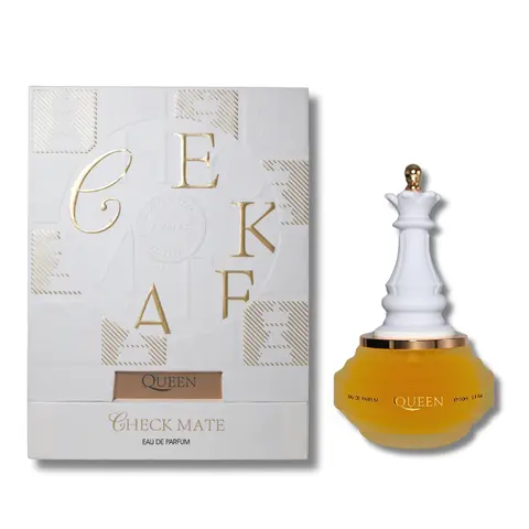 Armaf Queen Check Mate Women's Eau de Parfum - 3.4 fl oz (3 to 3.9 fl oz Range) Woody Floral Fragrance for Adults with Bright Lemon Top Notes, Leather, Cardamom, Cedar, Heliotrope Accents