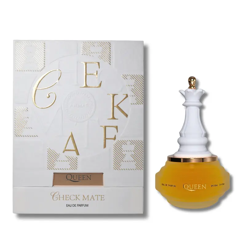 Armaf Queen Check Mate Women's Eau de Parfum - 3.4 fl oz (3 to 3.9 fl oz Range) Woody Floral Fragrance for Adults with Bright Lemon Top Notes, Leather, Cardamom, Cedar, Heliotrope Accents