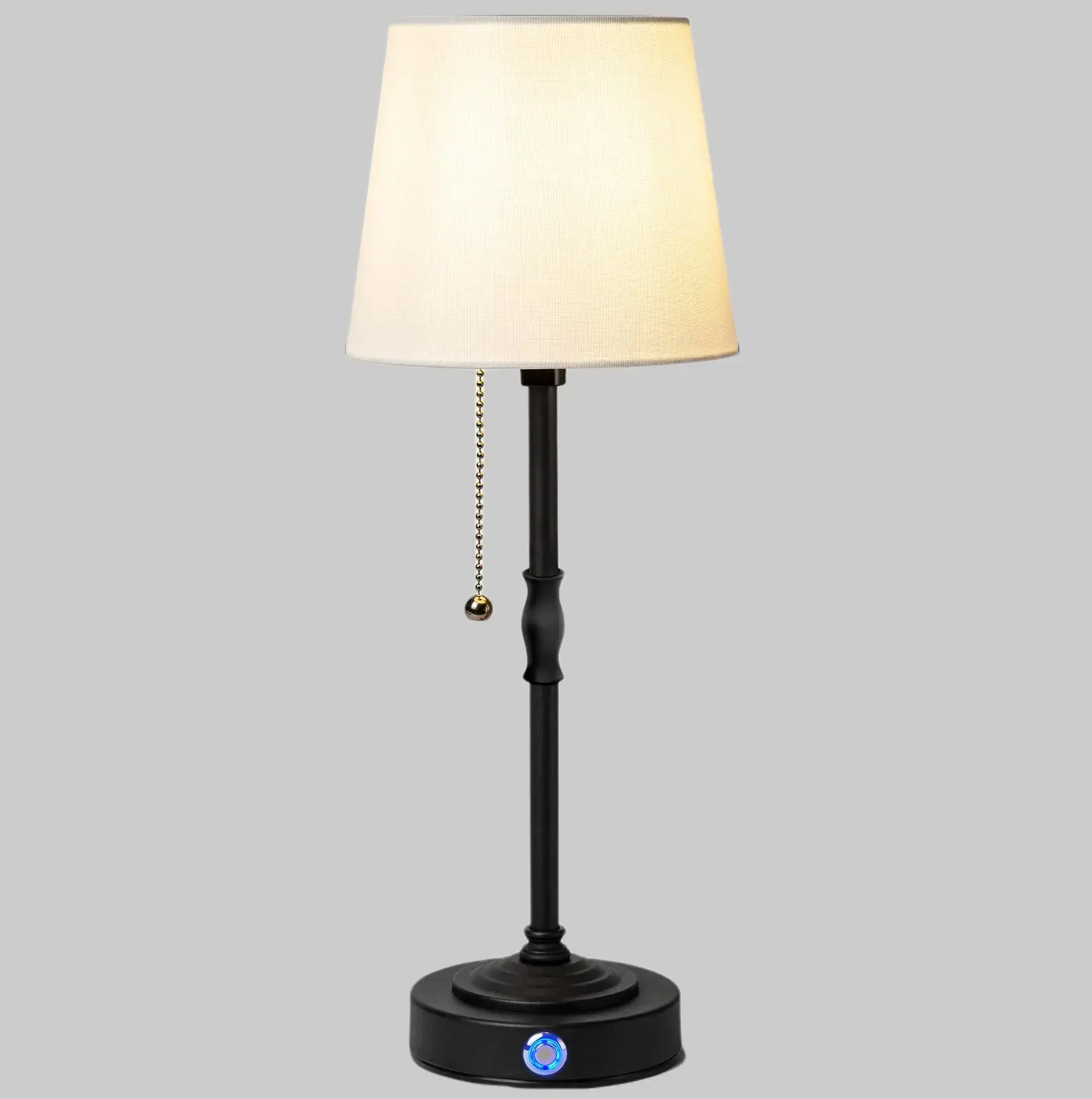 Cordless Lamp Battery Operated Table Lamp 5200mAh Rechargeable Stepless Dimmable Small Touch Bedside Lamp with Fabric Shade for Dining Patio Bathroom