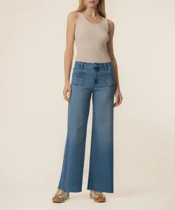 Meg High Rise Wide Leg, Petite in Sunny Wash