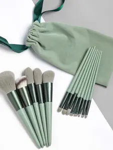 13-Piece Makeup Brush Set with Velvet Bag, Soft Bristles, Portable Cosmetic Storage Pouch, Professional Beauty Tools Kit
