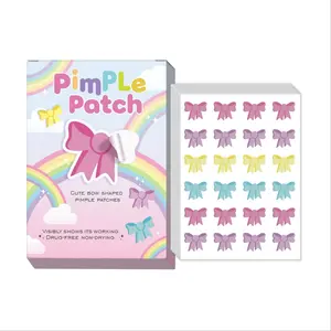KHAZIX Bow-knot Shaped Concealer Acne Patch, 120pcs/box Hydrocolloid Acne Patches for Face, Zit Patch, Skin Care Product for Women & Men