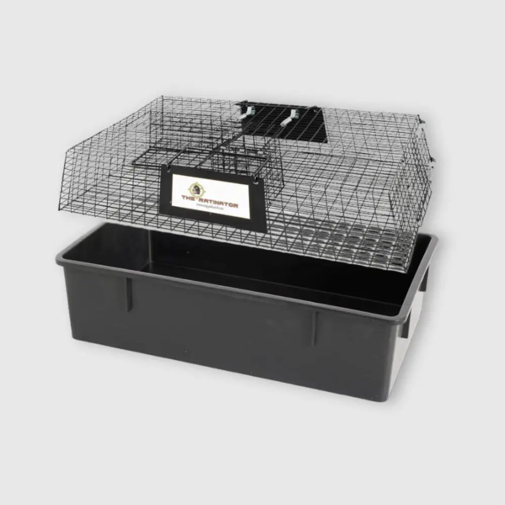 Rugged Ranch Ratinator Live Rat Trap, Humane Multi Catch Rodent Control - Indoor or Outdoor Large Metal Wire Catcher with Dual Door for Rats