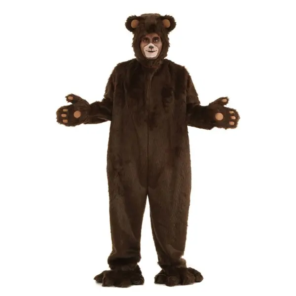 Plus Size Deluxe Furry Brown Bear Costume for Adults