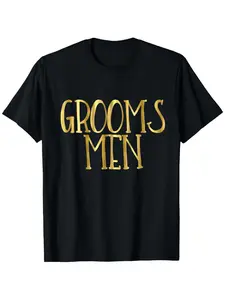 Men's & Unisex Groomsmen Wedding Party T-Shirt - 100% Cotton Slightly Stretch Fit, Short Sleeve Round Neck Casual Shirt with S-XXXL Sizes for Groom, Best for Man, Ushers - Wedding Attire Essentials