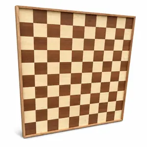 Wooden Draft Checkers Board - Artfully Crafted Strategy Game for Two Players with Durable Design