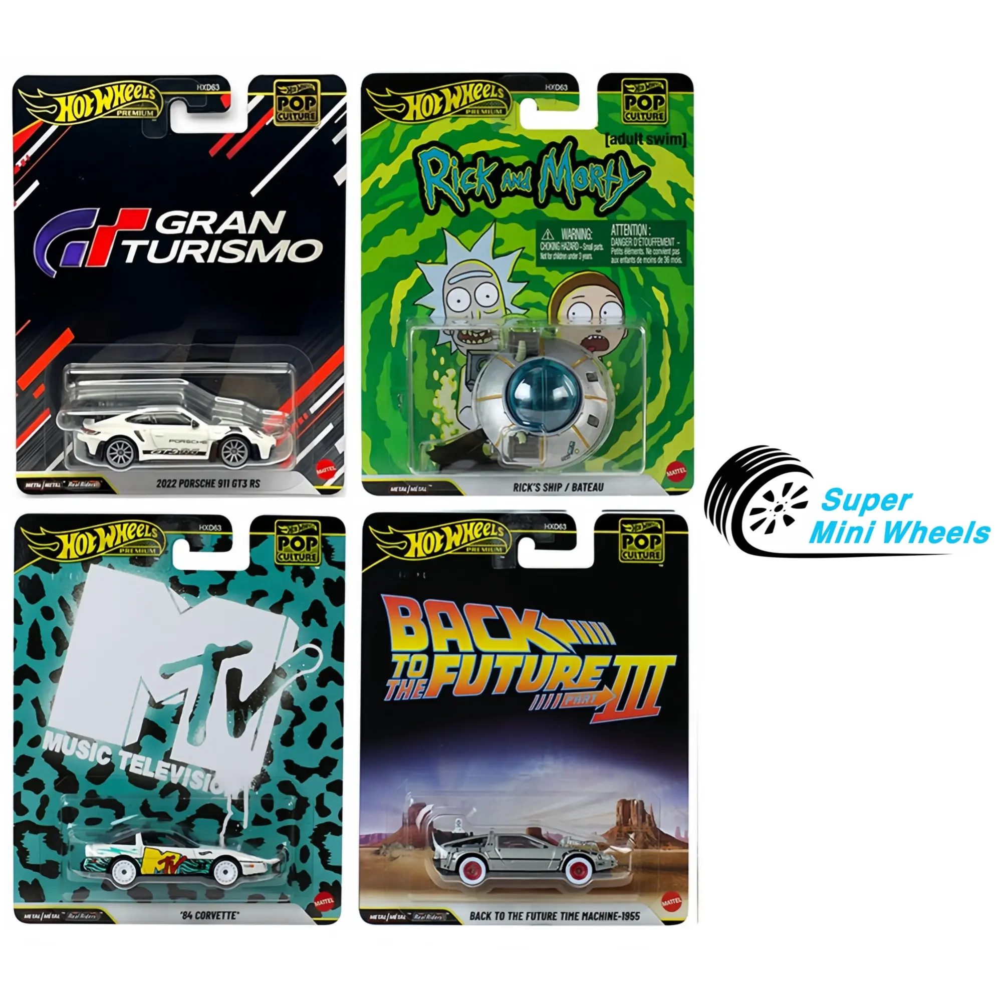 Hot Wheels Premium 2025 Pop Culture P Case - 4 Cars Set
