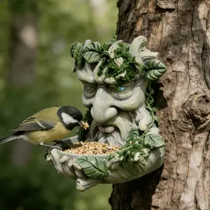 Creative Tree Shape Bird Feeder Outdoor Gutter Hanging Bird Food Bowl Garden Courtyard Decoration Ornament