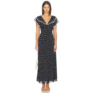 RIXO Bethea Dress in Layla Dot Navy