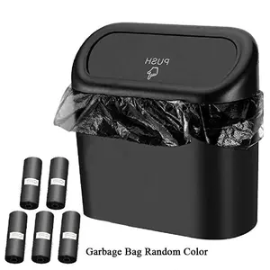 Car Trash Can with Lid, 1 Set Multifunctional Storage Bin with Garbage Bag, Car Seat Back Storage Box, Backseat Organizer for Home, Car and Office, Car Trash Bags