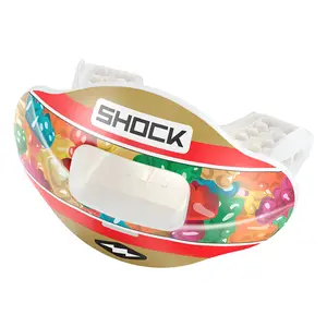 Shock Doctor Multi Print Gold Gummies Max AirFlow Football Mouthguard