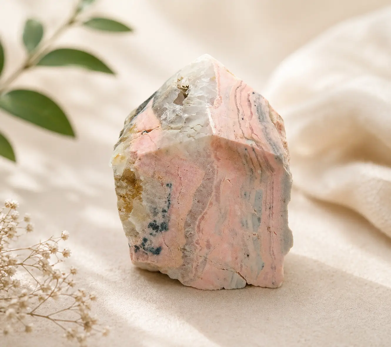 Rhodochrosite Polished Point with Flat Base