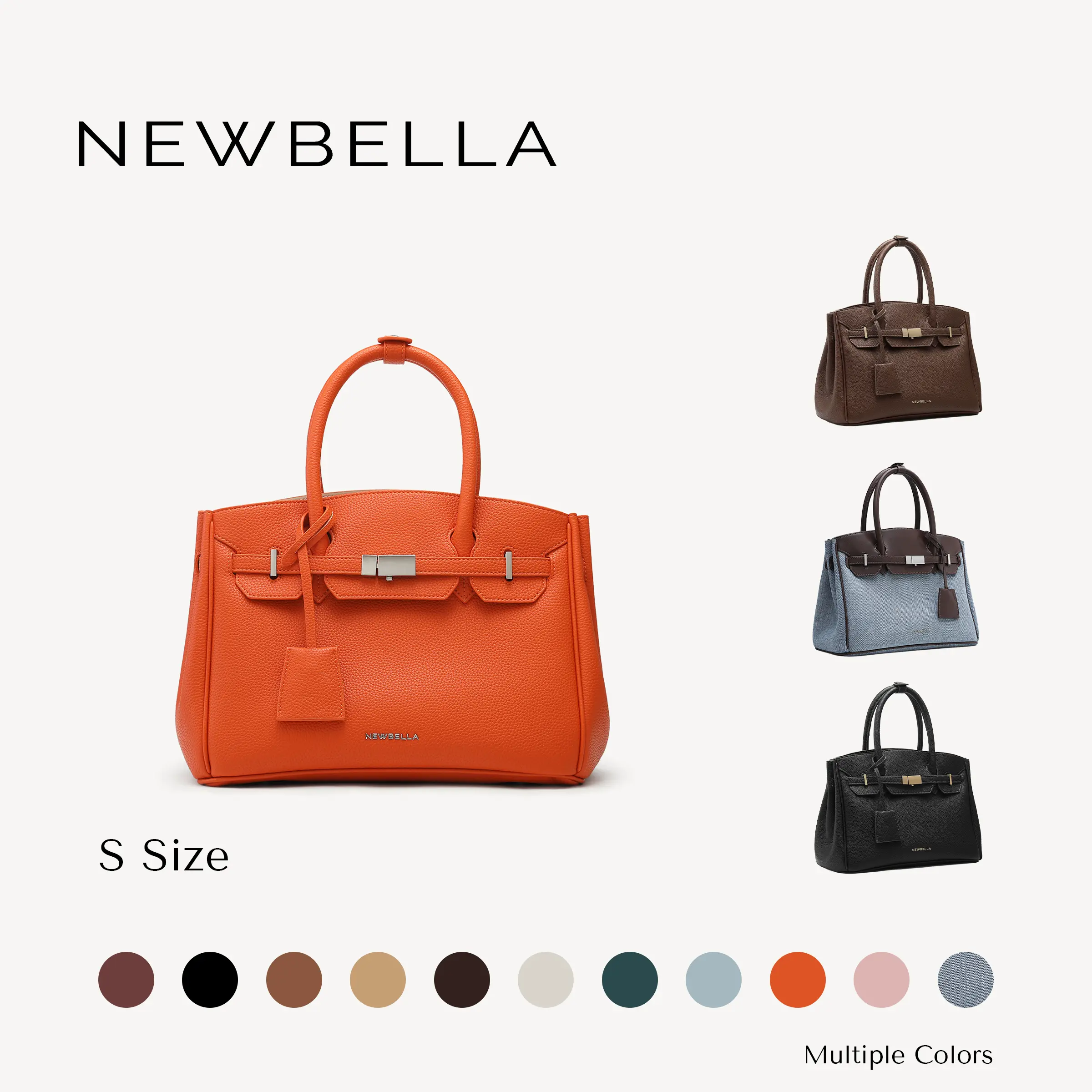 NEWBELLA Miranda S Size Tote Bag, Minimalist PU Leather Bags for Women, Casual Commuter Handbag with Top Handle & Adjustable Strap, Accessories For Women, Everyday Bag