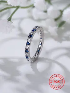 S925 Sterling Silver Elegant Artificial Zircon Decor Promise Ring, Exquisite Fashion Engagement Ring for Women, Fashion Jewelry for Party, Daily Decor, Cubic Zirconia Rings