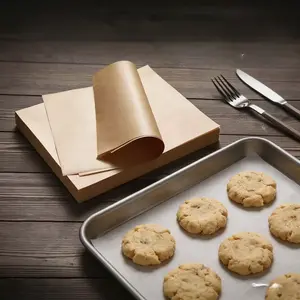 Nonstick Heavy Duty Parchment Paper Sheets - Unbleached Commercial Grade Oven Safe Absorbent Oil Proof Liner for Grilling Frying & Baking on Cast Iron Pie Cupcake Half