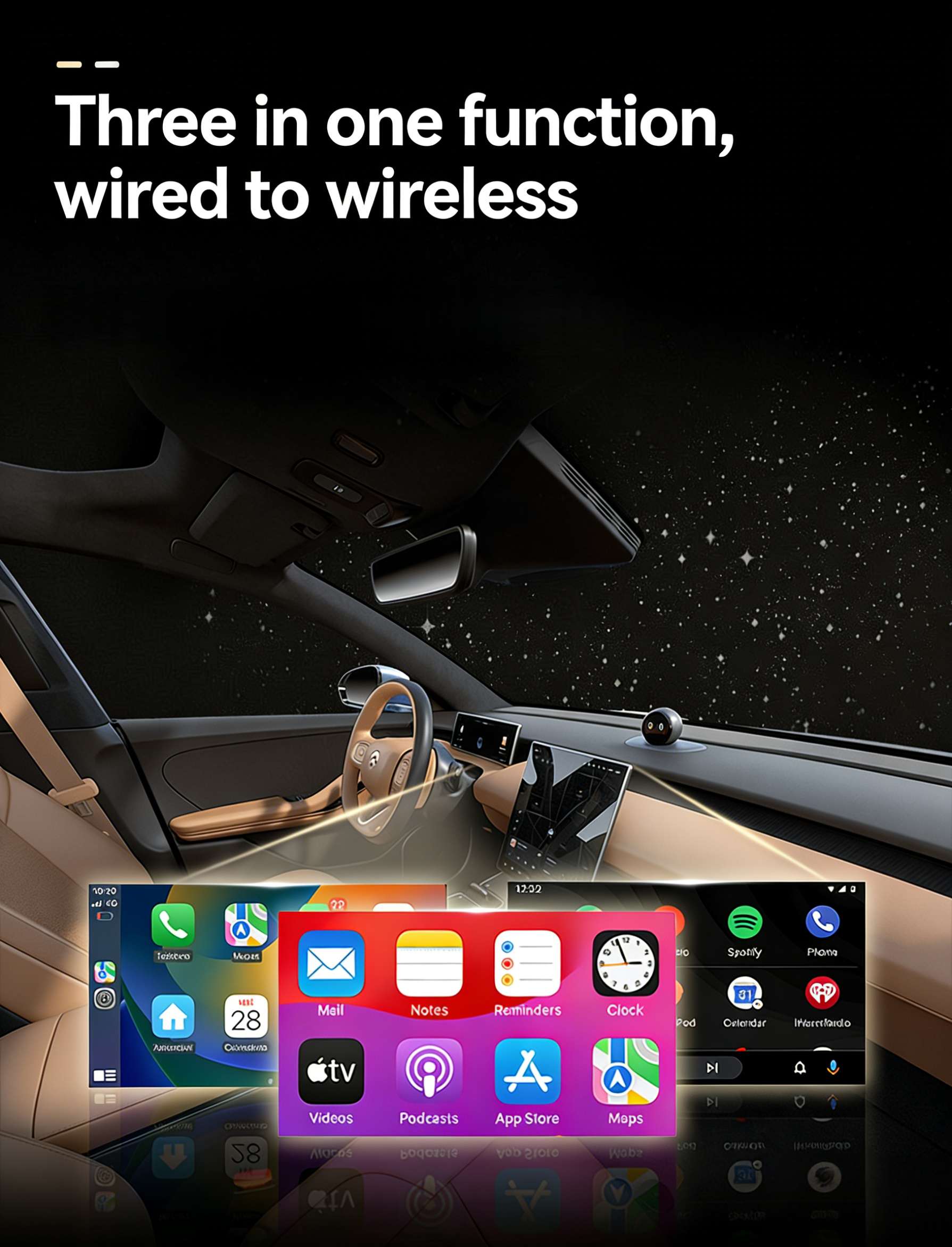 USB Wireless CarPlay Dongle Convert Wired to Wireless for Apple CarPlay - Plug-and-Play Screen Mirroring Adapter for Seamless Connectivity