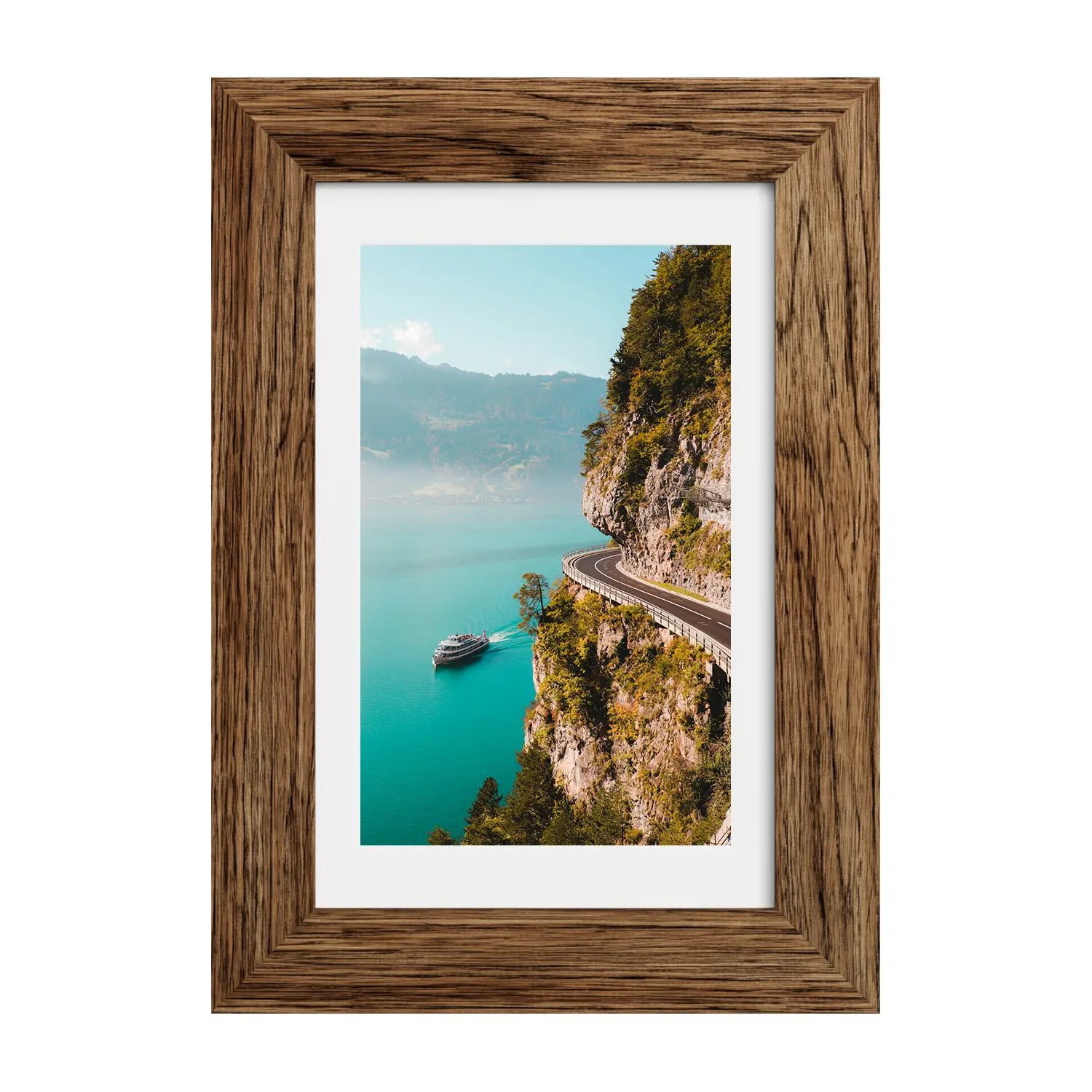 4x6 Picture Frame with Glass, Display Pictures 3.5x5 with Mat or 4 x 6 without Mat - Wall and Tabletop, 4 by 6 Photo Wooden Frames (Rustic Brown, 1 Pack)