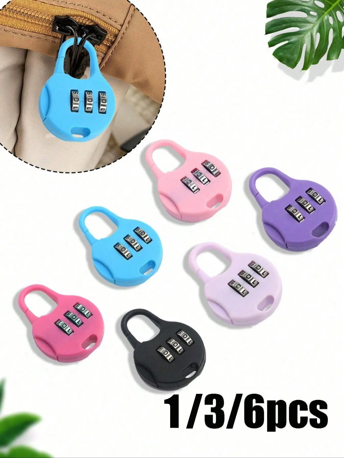Digit Mini Round Combination Lock, Padlock, Anti-Theft, Security Lock, Luggage Lock, Student, Dormitory, School Bag, Cabinet, Drawer Lock，Student Dormitory, Cabinet, Drawer，Electric Bike, Bicycle Basket Lock, Helmet Lock, Secure Lock