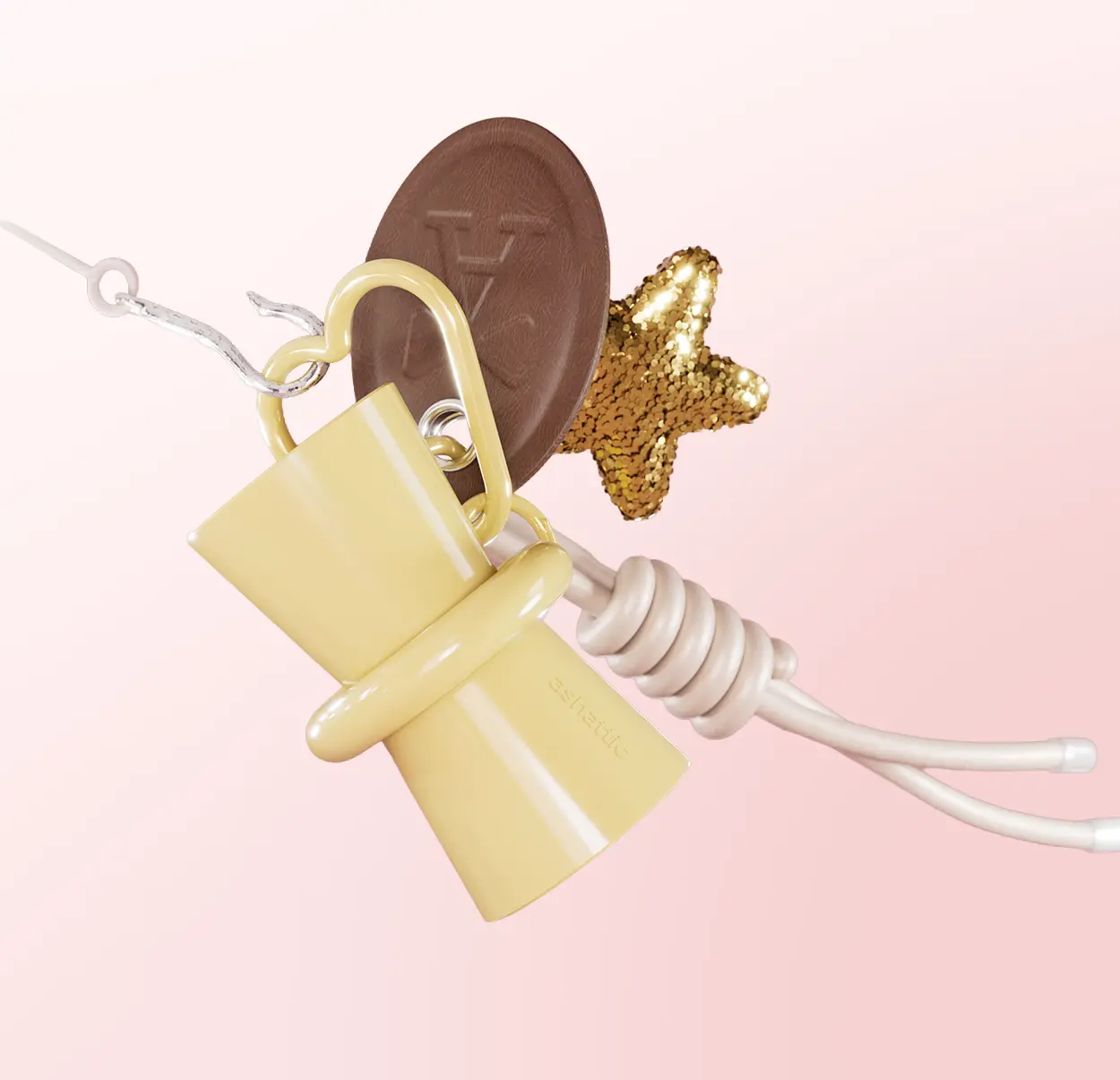 「ASHATTIC」 Bow Perfume Charm, Wearable Clip-On Fragrance Accessory for Bags & Jeans, Warm Sweet Woody Scent with Sandalwood & Iris Notes, Portable Long Lasting Perfume Gift