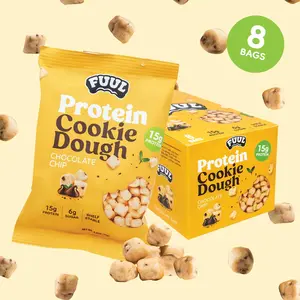 FUUL Protein Cookie Dough Bites - High Protein 15g Low Sugar 6g - Perfect for Snacking or Post Workout Recovery - Chocolate chip and Birthday Cake Flavors