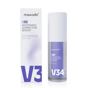 Maxodo V34 Purple Color-Correcting Toothpaste 30ml - Reduces Yellow Tones Brightens Teeth & Freshens Breath Enamel-Friendly Serum