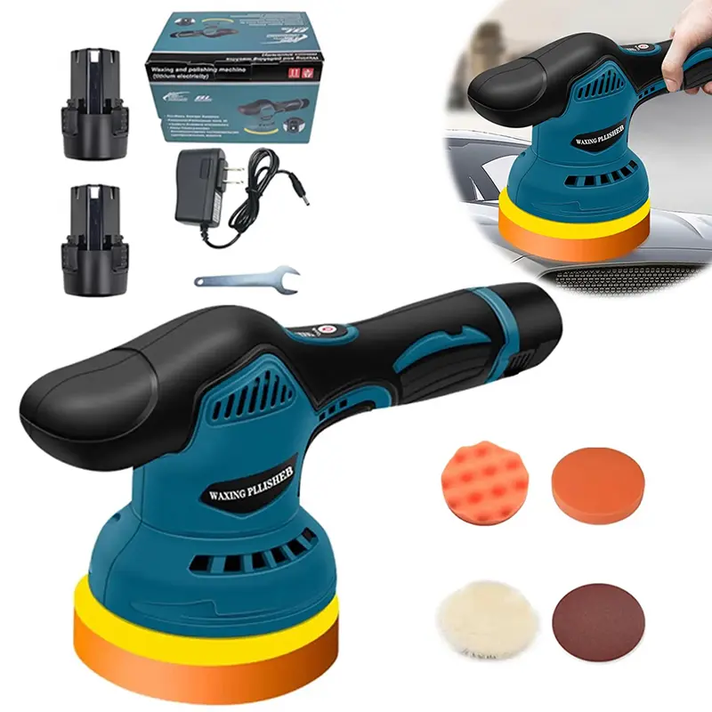 Cordless Car Buffer Polisher,5500RPM Cordless Car Polishing Machine with 2x21V Rechargeable tteries,8 Variable Speed,Polisher for Car Detailing Scratch Removing, Polishing orbital mini Kit Rotary