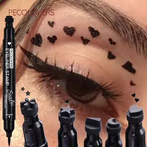 1PC Waterproof and Smudge-proof Double-ended Eyeliner - Quick-drying, Contains Patterns, Beauty Eye Makeup, Matte Finish, Perfect for Daily Looks, Smudge No Budge