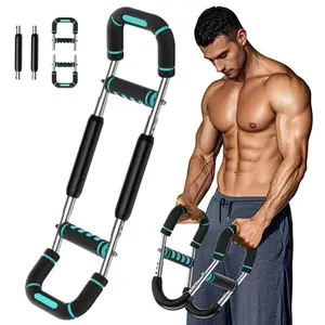 Adjustable Power Twister Arm Trainer, U-Shaped 3-Level Resistance Chest & Forearm Strengthener, Home Workout Upper Body Strength Training Equipment outdoorfun