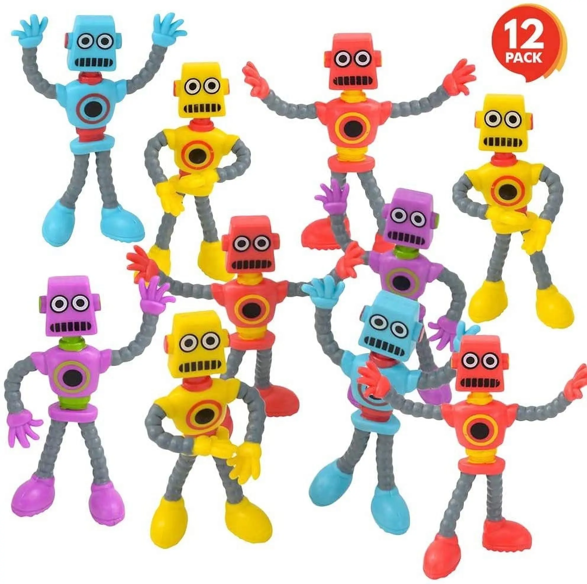 Bendable Robot Figures, Set of 12 Flexible Men, Stress Relief Fidget Toys, Piñata Fillers Bendable Robot Figures, Set of 12 Flexible Men, Stress Relief Fidget Toys, Piñata Fillers