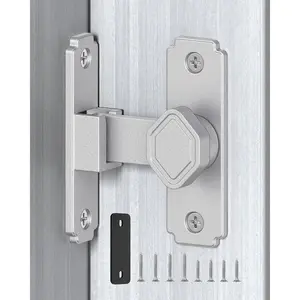 90  Barn Door Lock, Sturdy  Alloy Sliding Door Lock,   Gate Latch Fit for Barn, Bathroom, Garden, Fence (-1 Pc)