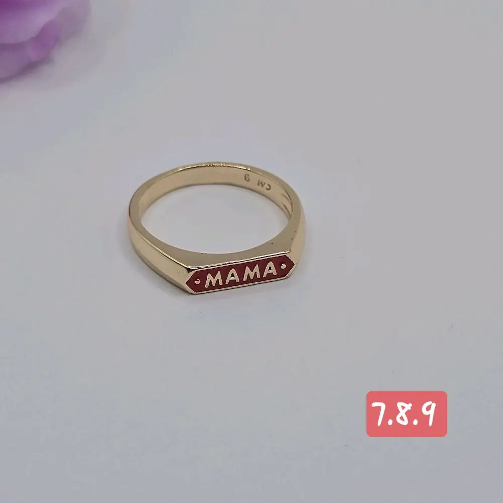 MAMA Beautiful Ring Gold-Plated Red & Gold Colors with "MAMA" Design, Perfect Gift for Loved Ones