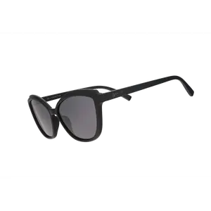 goodr Not a Carbon Copy Medium Size (Pounce G) Solid Black Frame with Black Lens, UV400, No Slip No Bounce No Tangle