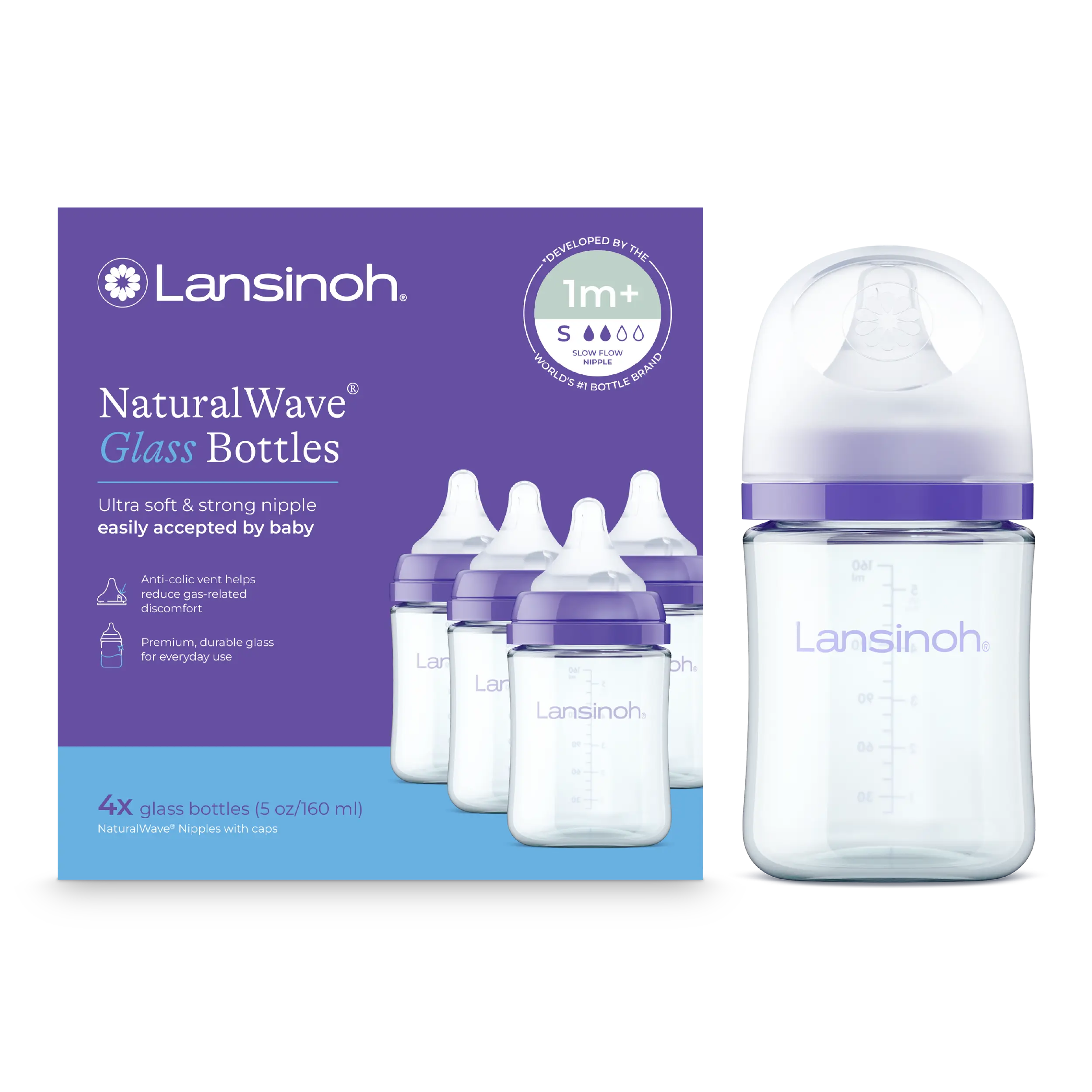 Glass Baby Bottles 5oz (4 pack)