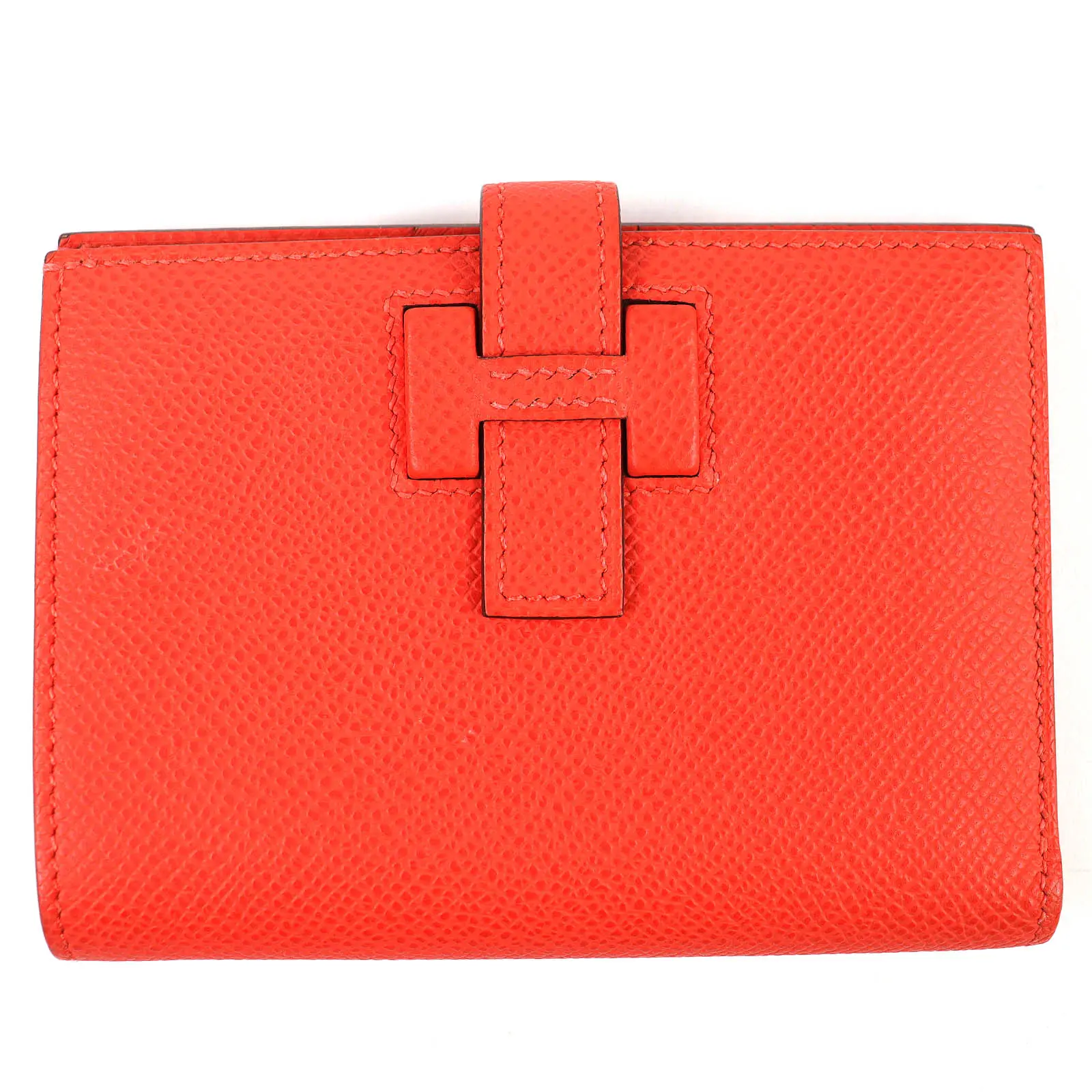 Pre-owned HERMÈS Calfskin Small Leather Goods H Passant Epsom Bifold Wallet