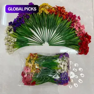 24 Bundles Artificial Flowers for Indoors & Outdoors, Fake Flower Plants for Garden, Porch, Window Box, Home Decor (8 Colors)
