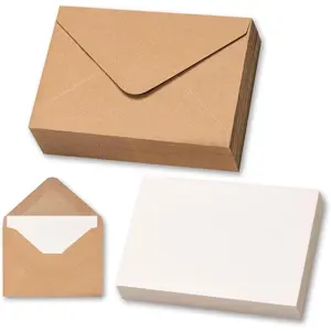 50 Sets  Mini Envelopes with Blank , Business & Note Cards - Wedding Invitation, Graduation, Holiday Pocket Envelopes 4x2.75" Bulk for Party Favors & Scrapbooking