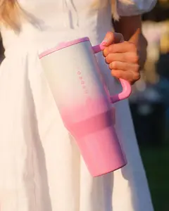 HydroJug Traveler 32 oz Gradient Pink | 100% Leakproof Straw Cup, Fits Car Cup Holders, Ultimate Aesthetic Stanley Alternative for Fitness and Travel