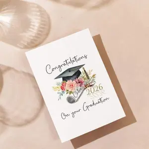 Personalized Graduation Card 2026 - Custom Name Graduation-Themed Greeting Card, Class of 2026 Congratulations Gift for Graduates, Graduation-Themed Greeting Cards